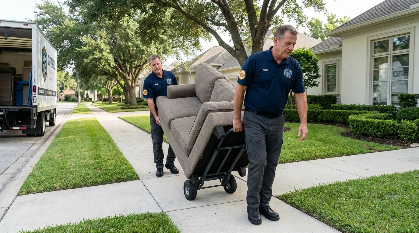 Local residential moving crew loading furniture in Glendale, AZ